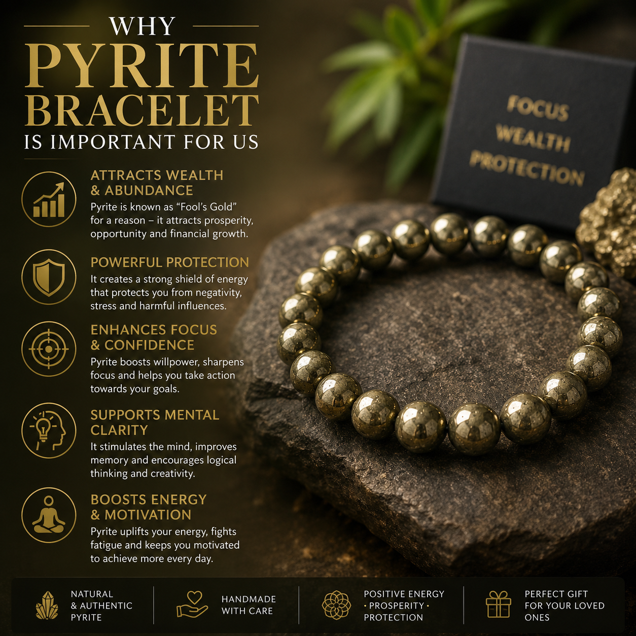Natural Pyrite Bracelet