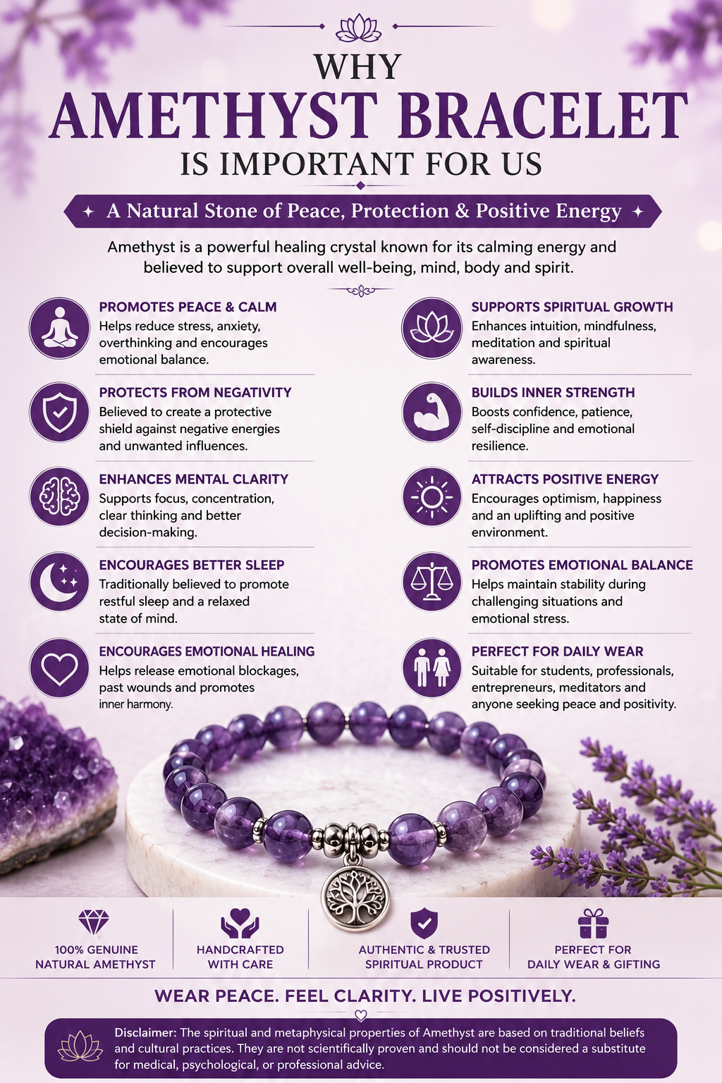 Natural Amethyst Bracelet