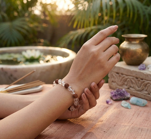 Sphatik Rudraksha Bracelet - BhavAura