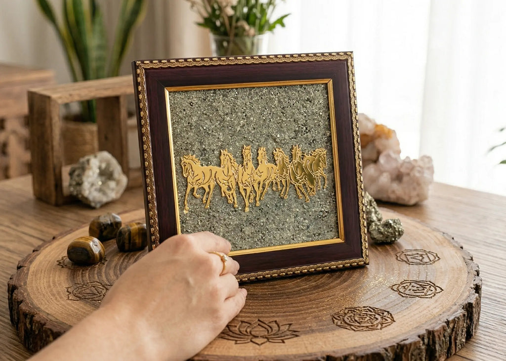 7 Horses Pyrite Frame - BhavAura