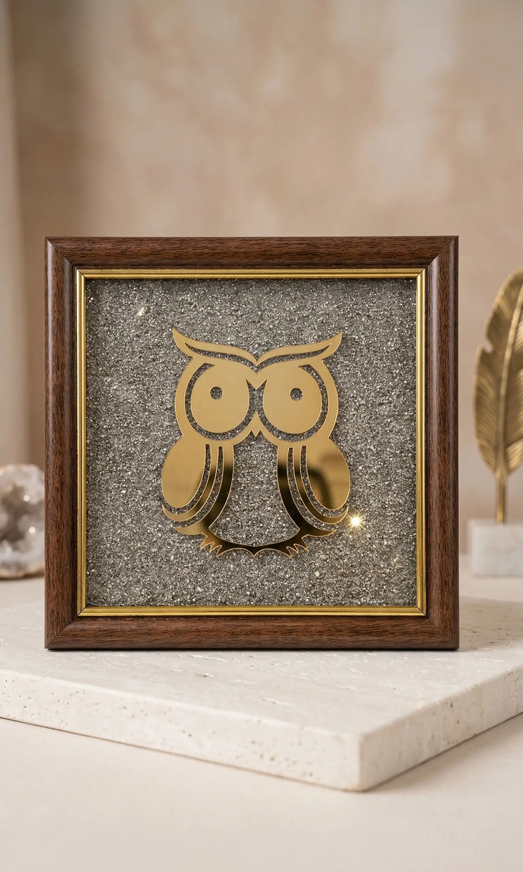 Owl Pyrite Frame - BhavAura