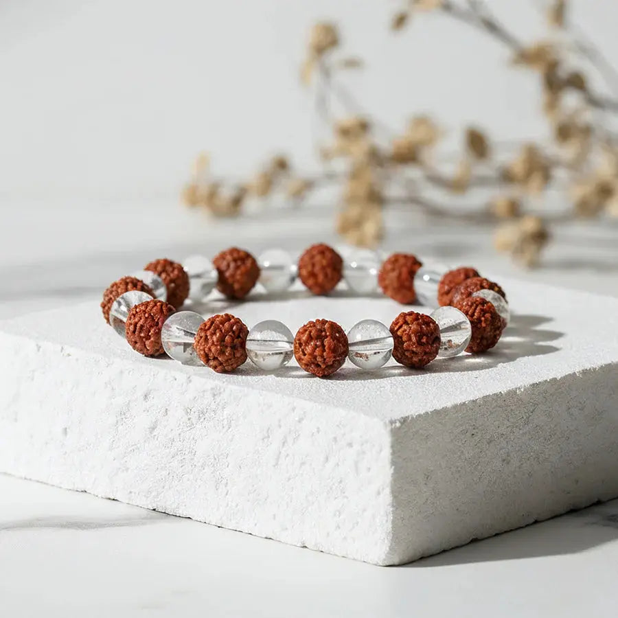 Sphatik Rudraksha Bracelet - BhavAura